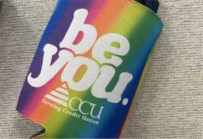branded can cooler for pride fest