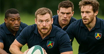 players on a team wearing custom polos