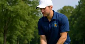 man golfing wearing a custom polo