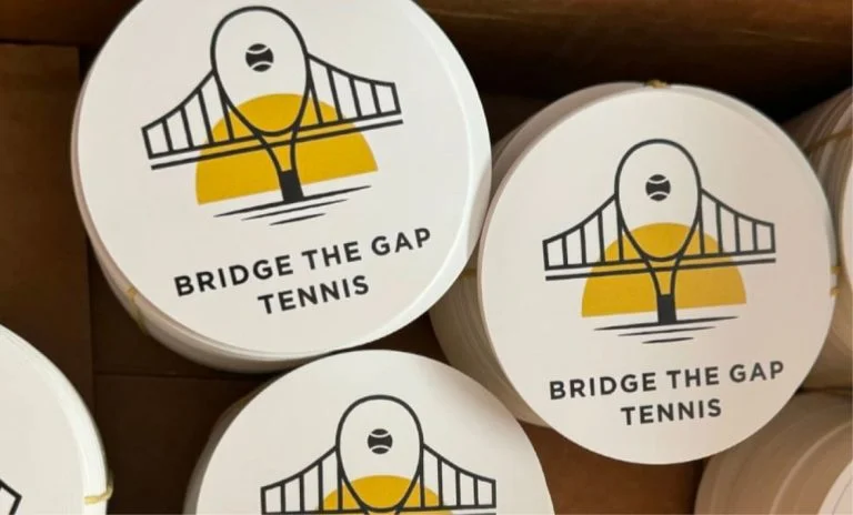 Set of stickers for Bridge the Gap Tennis organization