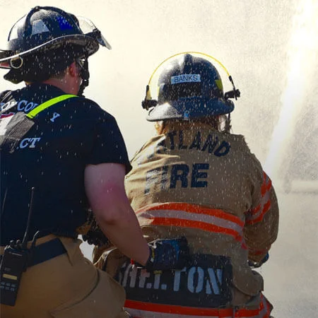 group of 5 Fire Camp students in training