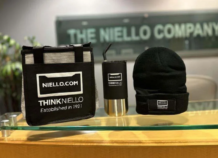 swag items printed with a company logo