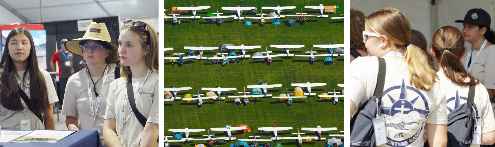 collage of images including people and airplanes at Air Venture
