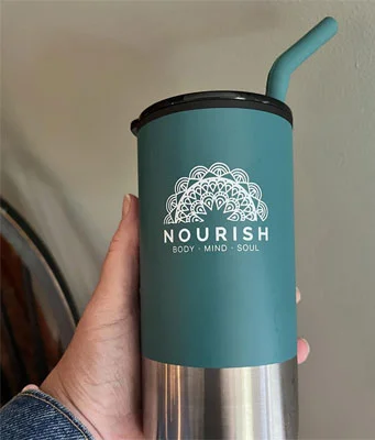 custom drinkware used in place of single use plastics