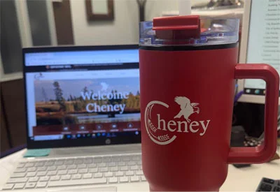 imprinted mugs used as a gift for the wellness committee