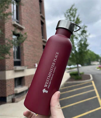 printed water bottles used at a customer appreciation event