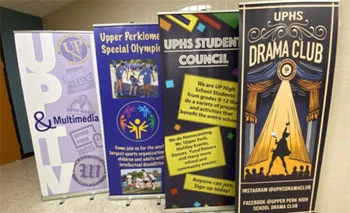 a group of designed promotional banners