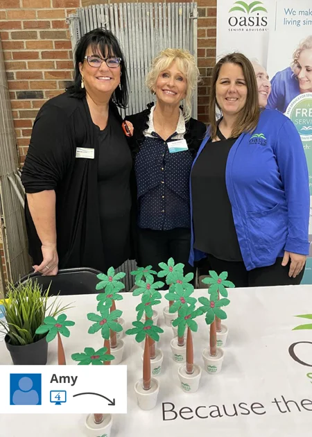 palm tree pens used at trade show booth