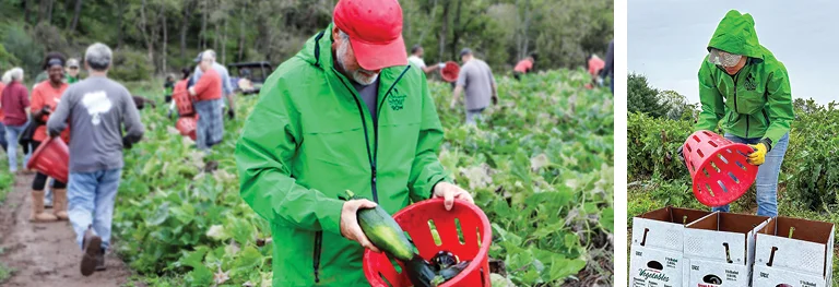 America’s Grow-a-Row members wearing logoed waterproof jackets