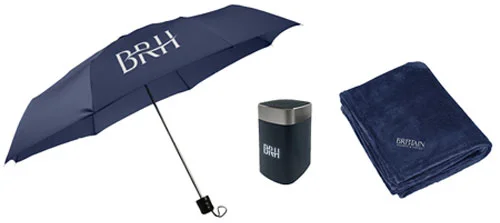 Group of logoed promotional items