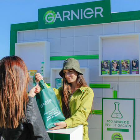 Garnier Brand Stand during a Showcase Event