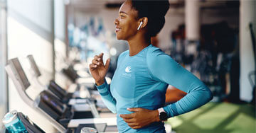 person running on a treadmill