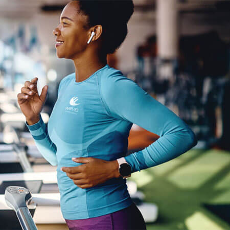 person running on a treadmill