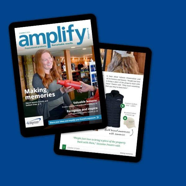 Tablet showing newest edition of amplify magazine.