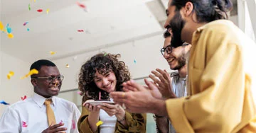 group of people celebrating