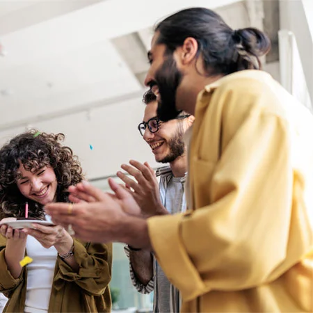 group of people celebrating