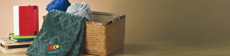 Business Gifts that include a notebook and blanket