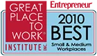 Great Place to work for small and medium workplaces 2010