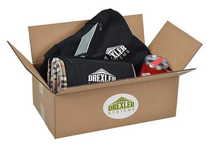 4imprint Single Ship box filled with promotional products